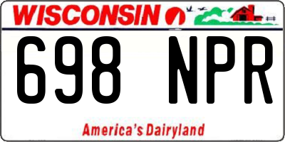 WI license plate 698NPR