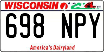 WI license plate 698NPY