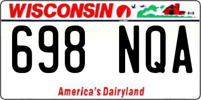 WI license plate 698NQA