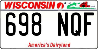 WI license plate 698NQF