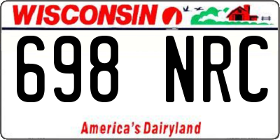 WI license plate 698NRC