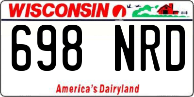 WI license plate 698NRD