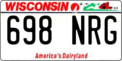 WI license plate 698NRG