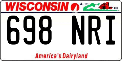 WI license plate 698NRI