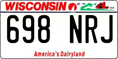 WI license plate 698NRJ
