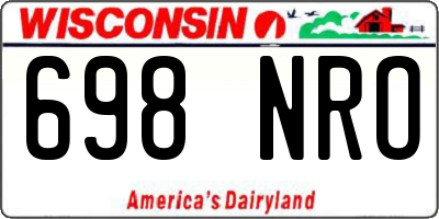 WI license plate 698NRO