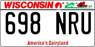 WI license plate 698NRU