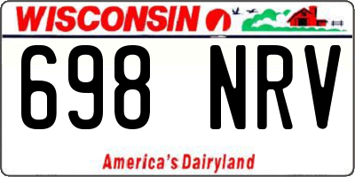 WI license plate 698NRV