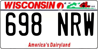 WI license plate 698NRW
