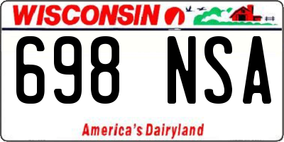 WI license plate 698NSA
