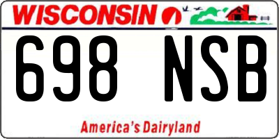 WI license plate 698NSB