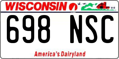 WI license plate 698NSC