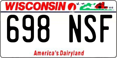 WI license plate 698NSF