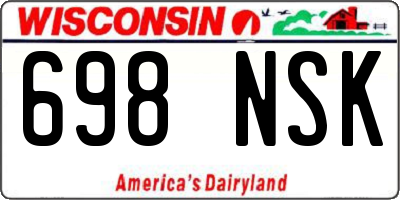 WI license plate 698NSK