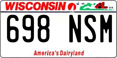 WI license plate 698NSM