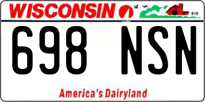 WI license plate 698NSN