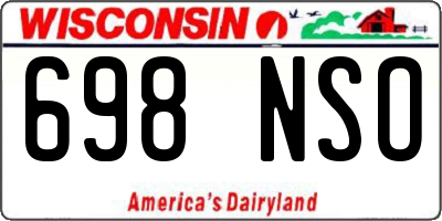 WI license plate 698NSO