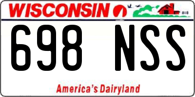 WI license plate 698NSS
