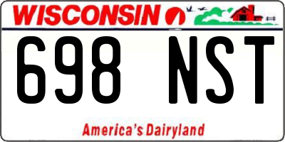 WI license plate 698NST
