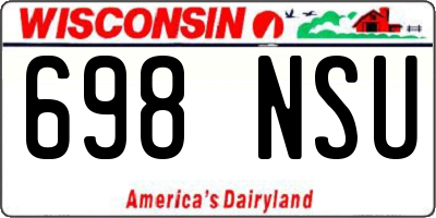 WI license plate 698NSU