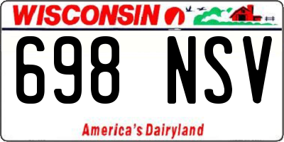 WI license plate 698NSV