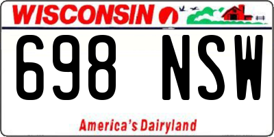 WI license plate 698NSW