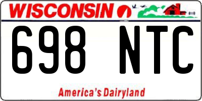 WI license plate 698NTC
