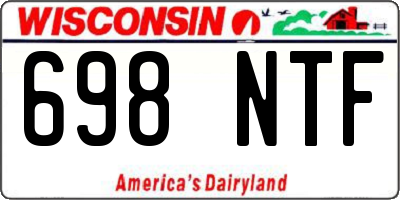 WI license plate 698NTF