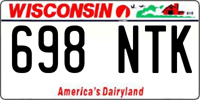 WI license plate 698NTK