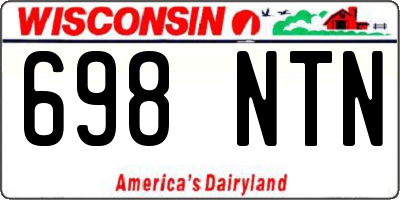 WI license plate 698NTN