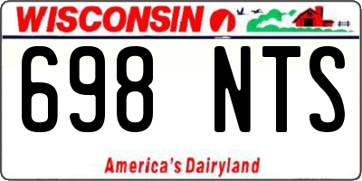 WI license plate 698NTS