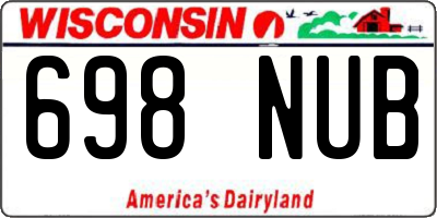 WI license plate 698NUB
