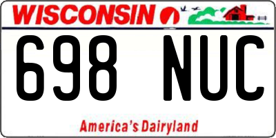 WI license plate 698NUC
