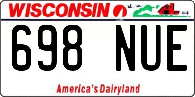 WI license plate 698NUE
