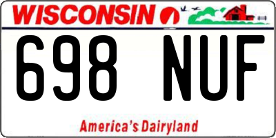 WI license plate 698NUF