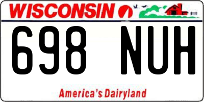 WI license plate 698NUH
