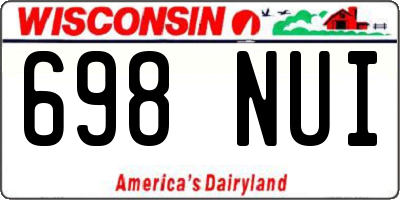 WI license plate 698NUI