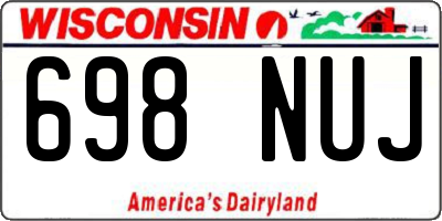 WI license plate 698NUJ