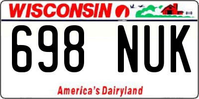 WI license plate 698NUK