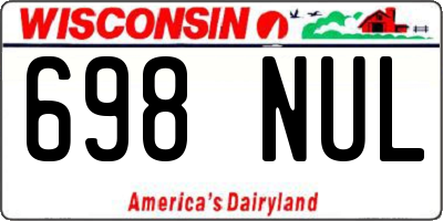 WI license plate 698NUL