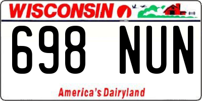 WI license plate 698NUN