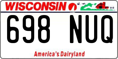 WI license plate 698NUQ