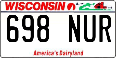 WI license plate 698NUR