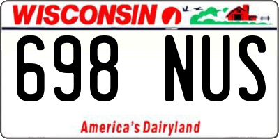 WI license plate 698NUS