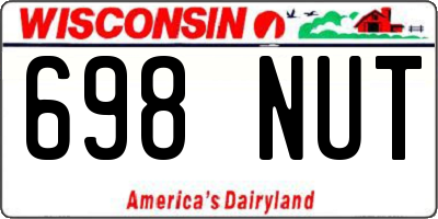 WI license plate 698NUT