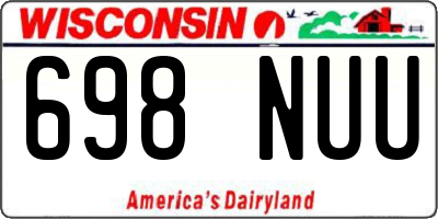 WI license plate 698NUU