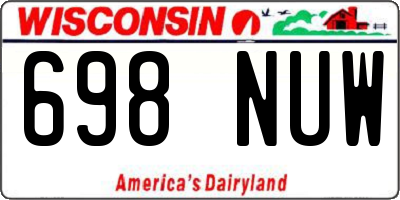 WI license plate 698NUW