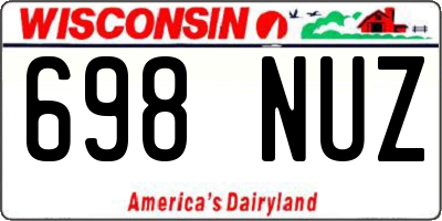WI license plate 698NUZ