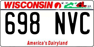 WI license plate 698NVC