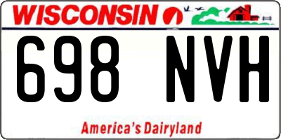 WI license plate 698NVH